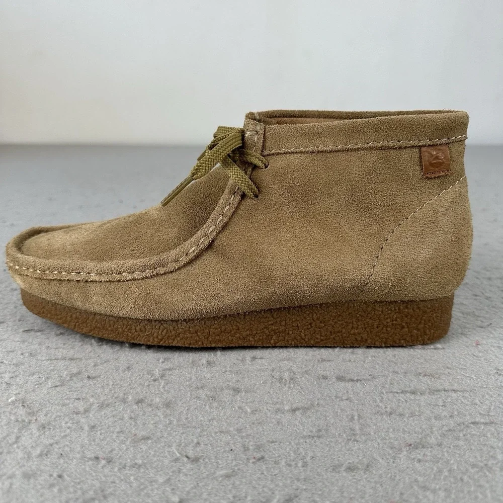 Clarks Wallabee Shacre Ankle Boot Dark Sand Suede Leather Men's Size 8.5 Casual